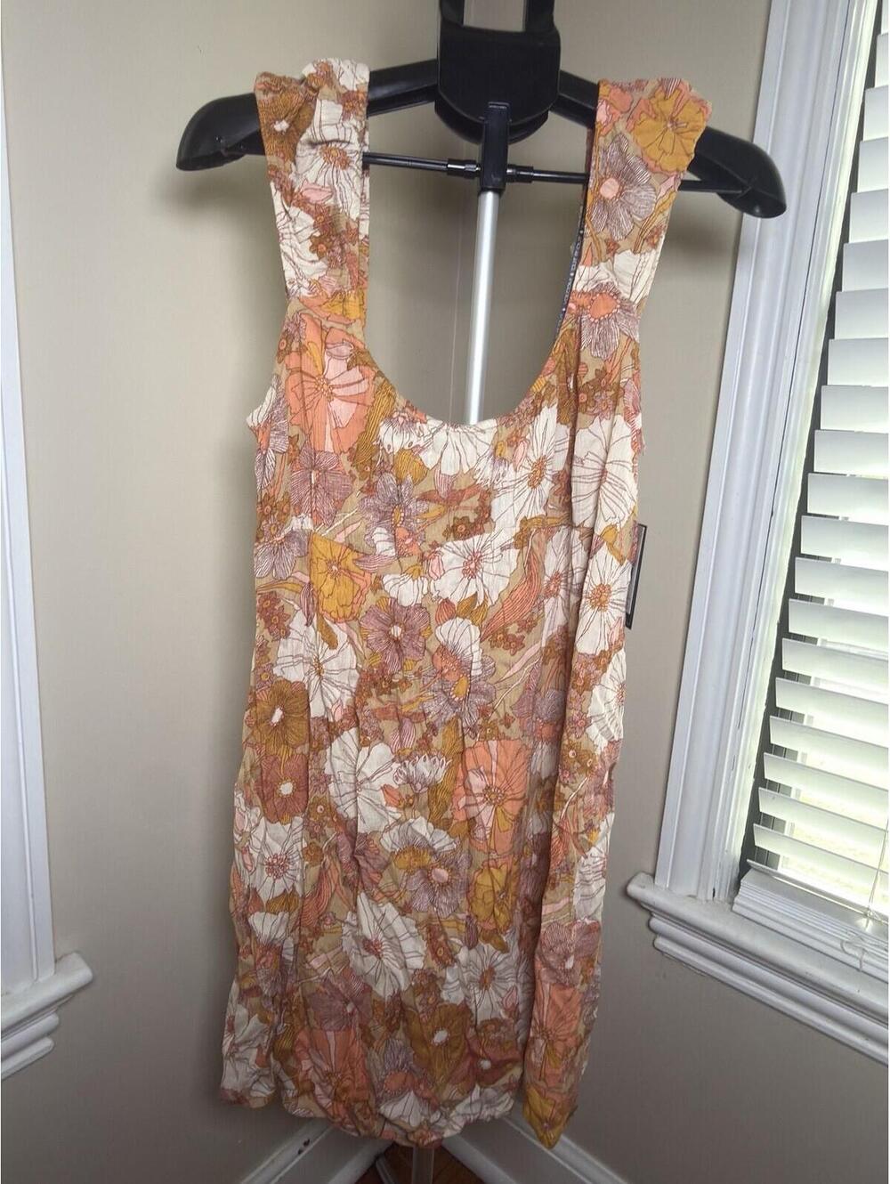 Volcom Only Good Daze Dress Women’s XL Floral Mini‎ Dress NWT Boho Retro